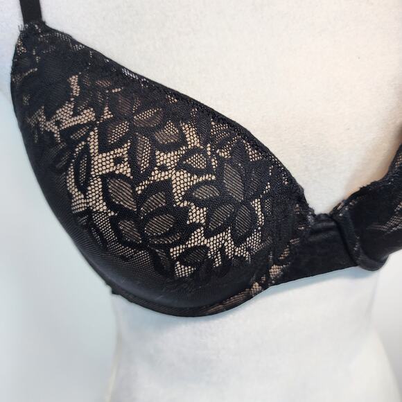 Natori Sheer Glamour Full Fit Contour Bra Size 36C Black Underwire Lace 731252 - Picture 3 of 11
